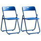 Modern Indoor-Outdoor Metal Chair Armless Open Back Folding Dining Side Chair Blue 2 Piece Set Clearhalo ' kitchen&dining_furn' 'Dining Chairs' 'Dining Tables & Seating' 'dining_chair' 'furn' 'furn_dining_chair' 'Furniture' 'furniture_dining_chair' 'Kitchen & Dining Furniture' 'kitchen' 3967174