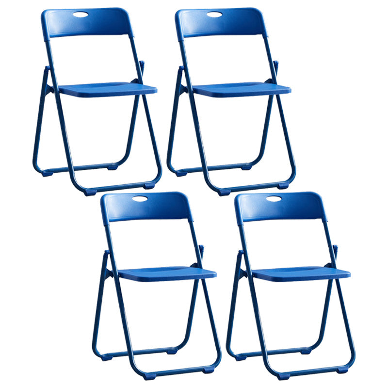 Modern Indoor-Outdoor Metal Chair Armless Open Back Folding Dining Side Chair Blue 4 Piece Set Clearhalo ' kitchen&dining_furn' 'Dining Chairs' 'Dining Tables & Seating' 'dining_chair' 'furn' 'furn_dining_chair' 'Furniture' 'furniture_dining_chair' 'Kitchen & Dining Furniture' 'kitchen' 3967175