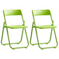 Modern Indoor-Outdoor Metal Chair Armless Open Back Folding Dining Side Chair Green 2 Piece Set Clearhalo ' kitchen&dining_furn' 'Dining Chairs' 'Dining Tables & Seating' 'dining_chair' 'furn' 'furn_dining_chair' 'Furniture' 'furniture_dining_chair' 'Kitchen & Dining Furniture' 'kitchen' 3967177