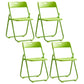 Modern Indoor-Outdoor Metal Chair Armless Open Back Folding Dining Side Chair Green 4 Piece Set Clearhalo ' kitchen&dining_furn' 'Dining Chairs' 'Dining Tables & Seating' 'dining_chair' 'furn' 'furn_dining_chair' 'Furniture' 'furniture_dining_chair' 'Kitchen & Dining Furniture' 'kitchen' 3967178