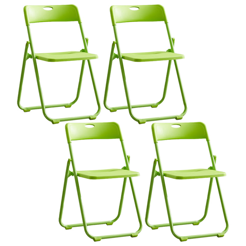 Modern Indoor-Outdoor Metal Chair Armless Open Back Folding Dining Side Chair Green 4 Piece Set Clearhalo ' kitchen&dining_furn' 'Dining Chairs' 'Dining Tables & Seating' 'dining_chair' 'furn' 'furn_dining_chair' 'Furniture' 'furniture_dining_chair' 'Kitchen & Dining Furniture' 'kitchen' 3967178