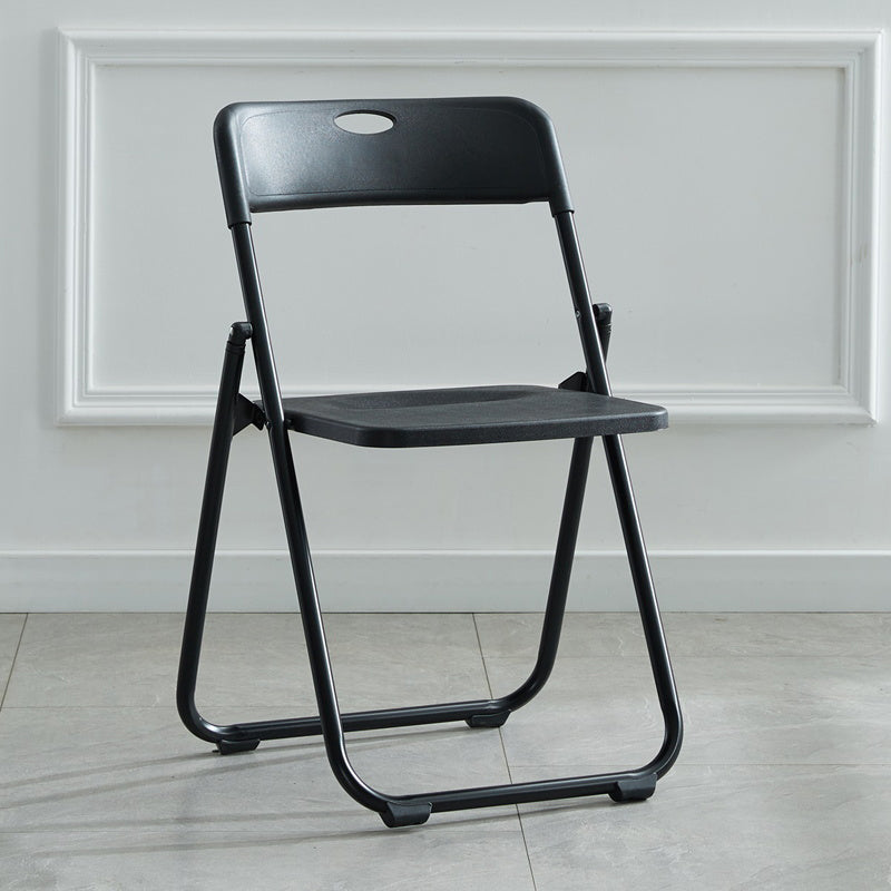 Modern Indoor-Outdoor Metal Chair Armless Open Back Folding Dining Side Chair Textured Black 1 Piece Clearhalo ' kitchen&dining_furn' 'Dining Chairs' 'Dining Tables & Seating' 'dining_chair' 'furn' 'furn_dining_chair' 'Furniture' 'furniture_dining_chair' 'Kitchen & Dining Furniture' 'kitchen' 3967179