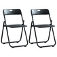 Modern Indoor-Outdoor Metal Chair Armless Open Back Folding Dining Side Chair Textured Black 2 Piece Set Clearhalo ' kitchen&dining_furn' 'Dining Chairs' 'Dining Tables & Seating' 'dining_chair' 'furn' 'furn_dining_chair' 'Furniture' 'furniture_dining_chair' 'Kitchen & Dining Furniture' 'kitchen' 3967180