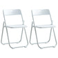 Modern Indoor-Outdoor Metal Chair Armless Open Back Folding Dining Side Chair Textured White 2 Piece Set Clearhalo ' kitchen&dining_furn' 'Dining Chairs' 'Dining Tables & Seating' 'dining_chair' 'furn' 'furn_dining_chair' 'Furniture' 'furniture_dining_chair' 'Kitchen & Dining Furniture' 'kitchen' 3967183