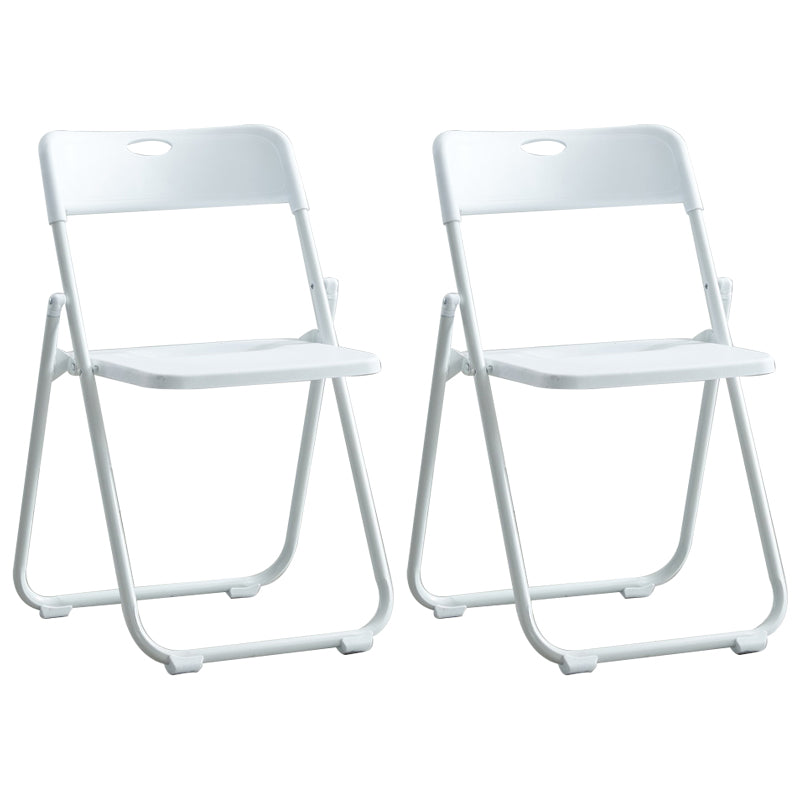 Modern Indoor-Outdoor Metal Chair Armless Open Back Folding Dining Side Chair Textured White 2 Piece Set Clearhalo ' kitchen&dining_furn' 'Dining Chairs' 'Dining Tables & Seating' 'dining_chair' 'furn' 'furn_dining_chair' 'Furniture' 'furniture_dining_chair' 'Kitchen & Dining Furniture' 'kitchen' 3967183