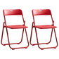 Modern Indoor-Outdoor Metal Chair Armless Open Back Folding Dining Side Chair Dark Red 2 Piece Set Clearhalo ' kitchen&dining_furn' 'Dining Chairs' 'Dining Tables & Seating' 'dining_chair' 'furn' 'furn_dining_chair' 'Furniture' 'furniture_dining_chair' 'Kitchen & Dining Furniture' 'kitchen' 3967186