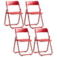Modern Indoor-Outdoor Metal Chair Armless Open Back Folding Dining Side Chair Dark Red 4 Piece Set Clearhalo ' kitchen&dining_furn' 'Dining Chairs' 'Dining Tables & Seating' 'dining_chair' 'furn' 'furn_dining_chair' 'Furniture' 'furniture_dining_chair' 'Kitchen & Dining Furniture' 'kitchen' 3967187