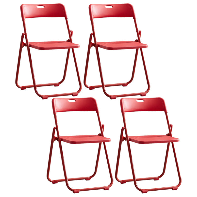 Modern Indoor-Outdoor Metal Chair Armless Open Back Folding Dining Side Chair Dark Red 4 Piece Set Clearhalo ' kitchen&dining_furn' 'Dining Chairs' 'Dining Tables & Seating' 'dining_chair' 'furn' 'furn_dining_chair' 'Furniture' 'furniture_dining_chair' 'Kitchen & Dining Furniture' 'kitchen' 3967187