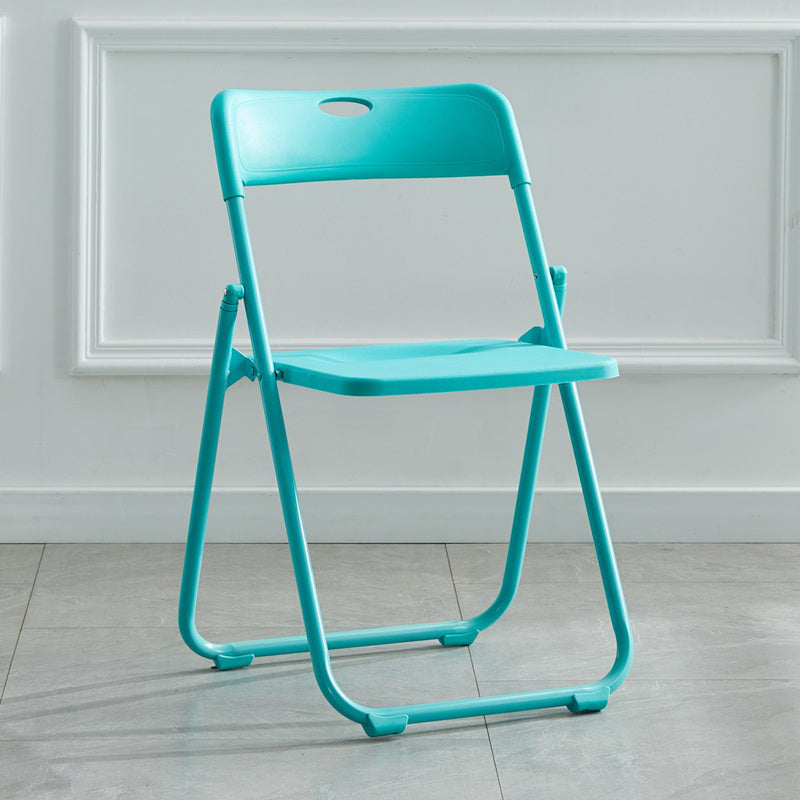 Modern Indoor-Outdoor Metal Chair Armless Open Back Folding Dining Side Chair Lake Blue 1 Piece Clearhalo ' kitchen&dining_furn' 'Dining Chairs' 'Dining Tables & Seating' 'dining_chair' 'furn' 'furn_dining_chair' 'Furniture' 'furniture_dining_chair' 'Kitchen & Dining Furniture' 'kitchen' 3967188