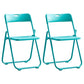 Modern Indoor-Outdoor Metal Chair Armless Open Back Folding Dining Side Chair Lake Blue 2 Piece Set Clearhalo ' kitchen&dining_furn' 'Dining Chairs' 'Dining Tables & Seating' 'dining_chair' 'furn' 'furn_dining_chair' 'Furniture' 'furniture_dining_chair' 'Kitchen & Dining Furniture' 'kitchen' 3967189