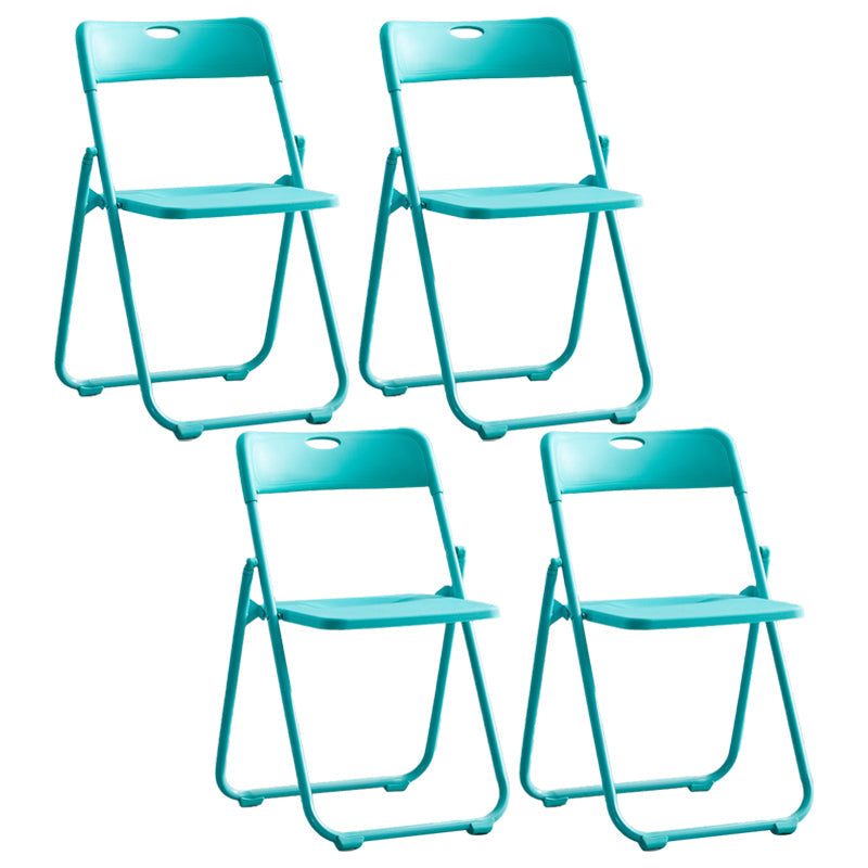 Modern Indoor-Outdoor Metal Chair Armless Open Back Folding Dining Side Chair Lake Blue 4 Piece Set Clearhalo ' kitchen&dining_furn' 'Dining Chairs' 'Dining Tables & Seating' 'dining_chair' 'furn' 'furn_dining_chair' 'Furniture' 'furniture_dining_chair' 'Kitchen & Dining Furniture' 'kitchen' 3967190