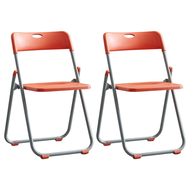 Modern Indoor-Outdoor Metal Chair Armless Open Back Folding Dining Side Chair Orange 2 Piece Set Clearhalo ' kitchen&dining_furn' 'Dining Chairs' 'Dining Tables & Seating' 'dining_chair' 'furn' 'furn_dining_chair' 'Furniture' 'furniture_dining_chair' 'Kitchen & Dining Furniture' 'kitchen' 3967195