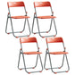 Modern Indoor-Outdoor Metal Chair Armless Open Back Folding Dining Side Chair Orange 4 Piece Set Clearhalo ' kitchen&dining_furn' 'Dining Chairs' 'Dining Tables & Seating' 'dining_chair' 'furn' 'furn_dining_chair' 'Furniture' 'furniture_dining_chair' 'Kitchen & Dining Furniture' 'kitchen' 3967196