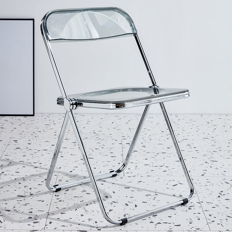 Contemporary Metal Dining Armless Chair Open Back Single Dining Side Chair Grey Clearhalo ' kitchen&dining_furn' 'Dining Chairs' 'Dining Tables & Seating' 'dining_chair' 'furn' 'furn_dining_chair' 'Furniture' 'furniture_dining_chair' 'Kitchen & Dining Furniture' 'kitchen' 3967199