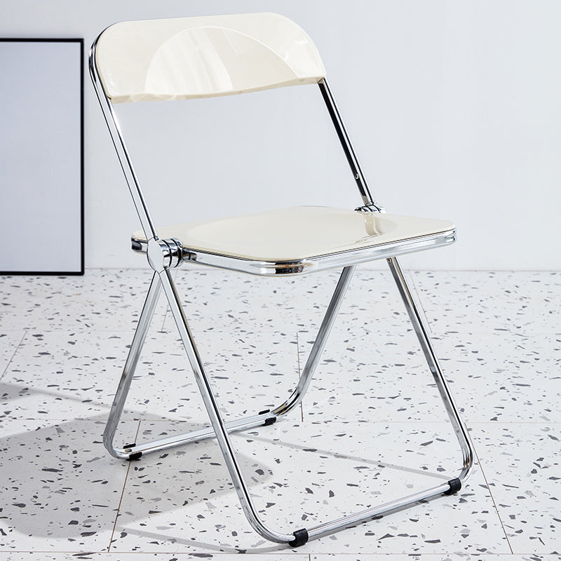 Contemporary Metal Dining Armless Chair Open Back Single Dining Side Chair White Clearhalo ' kitchen&dining_furn' 'Dining Chairs' 'Dining Tables & Seating' 'dining_chair' 'furn' 'furn_dining_chair' 'Furniture' 'furniture_dining_chair' 'Kitchen & Dining Furniture' 'kitchen' 3967200