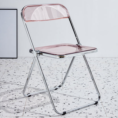 Contemporary Metal Dining Armless Chair Open Back Single Dining Side Chair Pink Clearhalo ' kitchen&dining_furn' 'Dining Chairs' 'Dining Tables & Seating' 'dining_chair' 'furn' 'furn_dining_chair' 'Furniture' 'furniture_dining_chair' 'Kitchen & Dining Furniture' 'kitchen' 3967202