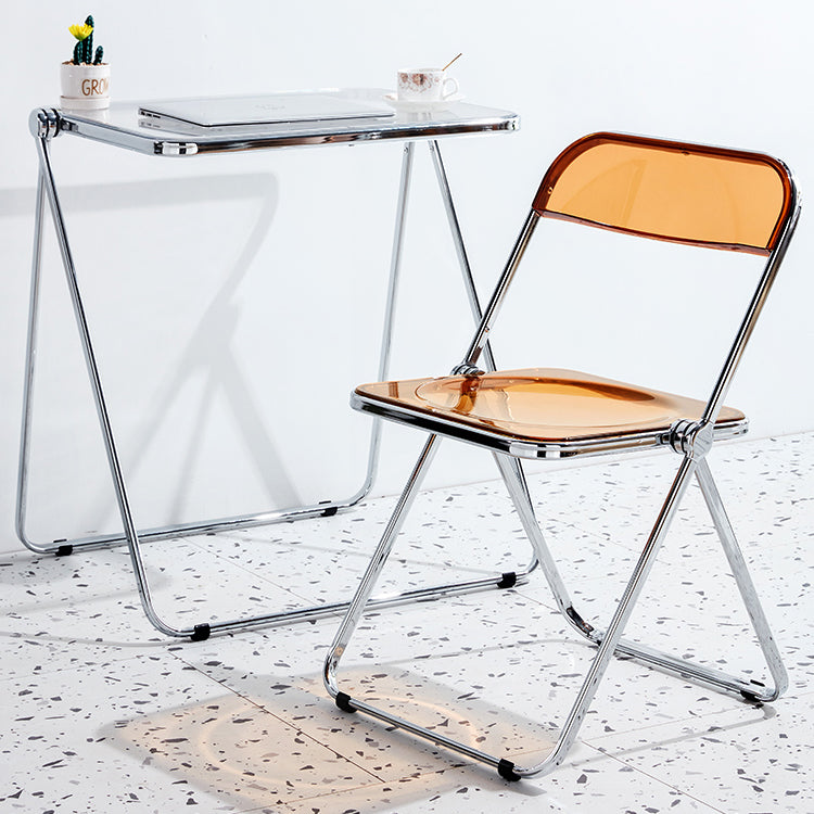 Contemporary Metal Dining Armless Chair Open Back Single Dining Side Chair Clearhalo ' kitchen&dining_furn' 'Dining Chairs' 'Dining Tables & Seating' 'dining_chair' 'furn' 'furn_dining_chair' 'Furniture' 'furniture_dining_chair' 'Kitchen & Dining Furniture' 'kitchen' 3967203