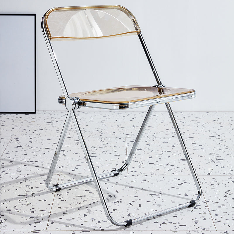 Contemporary Metal Dining Armless Chair Open Back Single Dining Side Chair Yellow Clearhalo ' kitchen&dining_furn' 'Dining Chairs' 'Dining Tables & Seating' 'dining_chair' 'furn' 'furn_dining_chair' 'Furniture' 'furniture_dining_chair' 'Kitchen & Dining Furniture' 'kitchen' 3967205