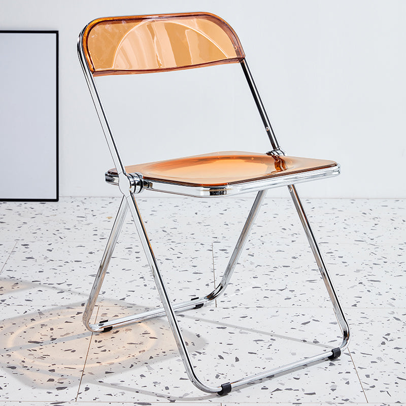 Contemporary Metal Dining Armless Chair Open Back Single Dining Side Chair Brown Clearhalo ' kitchen&dining_furn' 'Dining Chairs' 'Dining Tables & Seating' 'dining_chair' 'furn' 'furn_dining_chair' 'Furniture' 'furniture_dining_chair' 'Kitchen & Dining Furniture' 'kitchen' 3967206