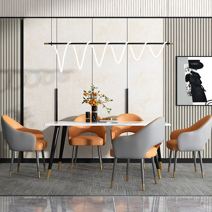 Glam Metal Dining Arm Chair Open Back Single Dining Side Chair for Restaurant Clearhalo ' kitchen&dining_furn' 'Dining Chairs' 'Dining Tables & Seating' 'dining_chair' 'furn' 'furn_dining_chair' 'Furniture' 'furniture_dining_chair' 'Kitchen & Dining Furniture' 'kitchen' 3967221