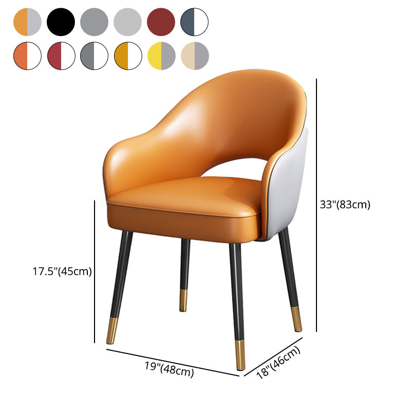 Glam Metal Dining Arm Chair Open Back Single Dining Side Chair for Restaurant Clearhalo ' kitchen&dining_furn' 'Dining Chairs' 'Dining Tables & Seating' 'dining_chair' 'furn' 'furn_dining_chair' 'Furniture' 'furniture_dining_chair' 'Kitchen & Dining Furniture' 'kitchen' 3967240