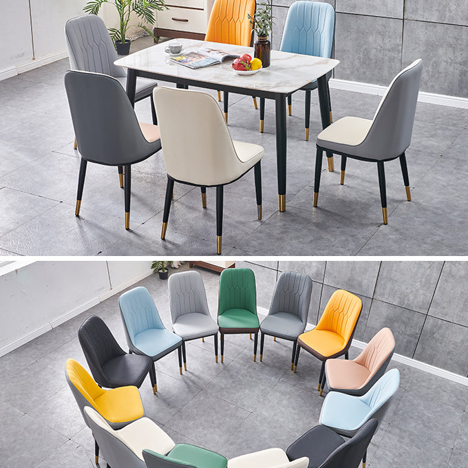 Glam Metal Dining Armless Chair Parsons Dining Single Chair for Restaurant Clearhalo ' kitchen&dining_furn' 'Dining Chairs' 'Dining Tables & Seating' 'dining_chair' 'furn' 'furn_dining_chair' 'Furniture' 'furniture_dining_chair' 'Kitchen & Dining Furniture' 'kitchen' 3967246