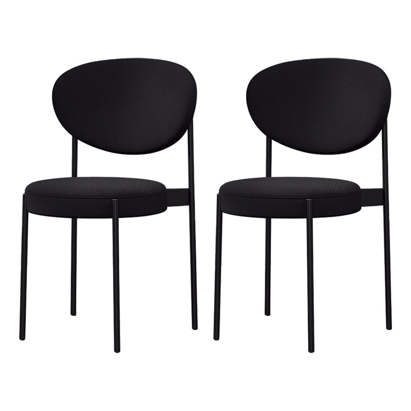 Modern Style Metal Dining Chair Open Back Dining Side Chairs for Kitchen Black Fabric 2 Piece Set Clearhalo ' kitchen&dining_furn' 'Dining Chairs' 'Dining Tables & Seating' 'dining_chair' 'furn' 'furn_dining_chair' 'Furniture' 'furniture_dining_chair' 'Kitchen & Dining Furniture' 'kitchen' 3967272