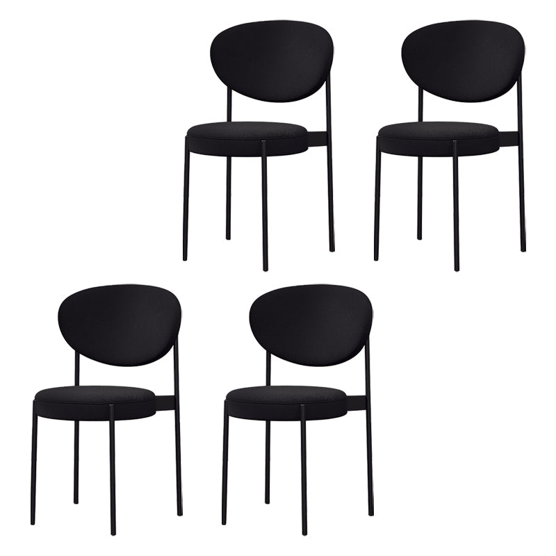 Modern Style Metal Dining Chair Open Back Dining Side Chairs for Kitchen Black Fabric 4 Piece Set Clearhalo ' kitchen&dining_furn' 'Dining Chairs' 'Dining Tables & Seating' 'dining_chair' 'furn' 'furn_dining_chair' 'Furniture' 'furniture_dining_chair' 'Kitchen & Dining Furniture' 'kitchen' 3967274
