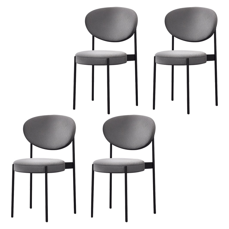 Modern Style Metal Dining Chair Open Back Dining Side Chairs for Kitchen Grey Fabric 4 Piece Set Clearhalo ' kitchen&dining_furn' 'Dining Chairs' 'Dining Tables & Seating' 'dining_chair' 'furn' 'furn_dining_chair' 'Furniture' 'furniture_dining_chair' 'Kitchen & Dining Furniture' 'kitchen' 3967289