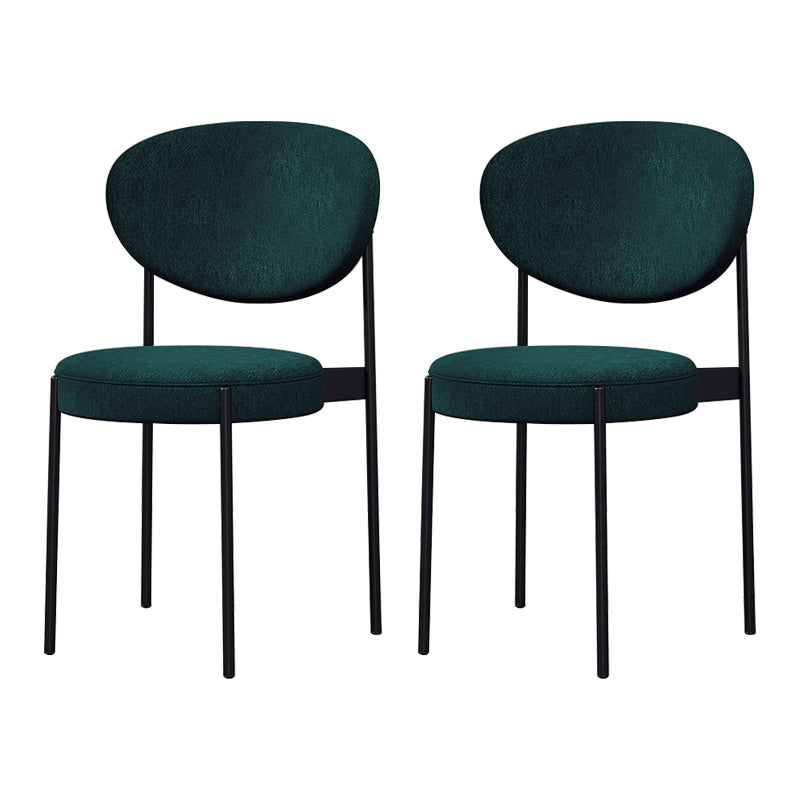Modern Style Metal Dining Chair Open Back Dining Side Chairs for Kitchen Blackish Green Fabric 2 Piece Set Clearhalo ' kitchen&dining_furn' 'Dining Chairs' 'Dining Tables & Seating' 'dining_chair' 'furn' 'furn_dining_chair' 'Furniture' 'furniture_dining_chair' 'Kitchen & Dining Furniture' 'kitchen' 3967297