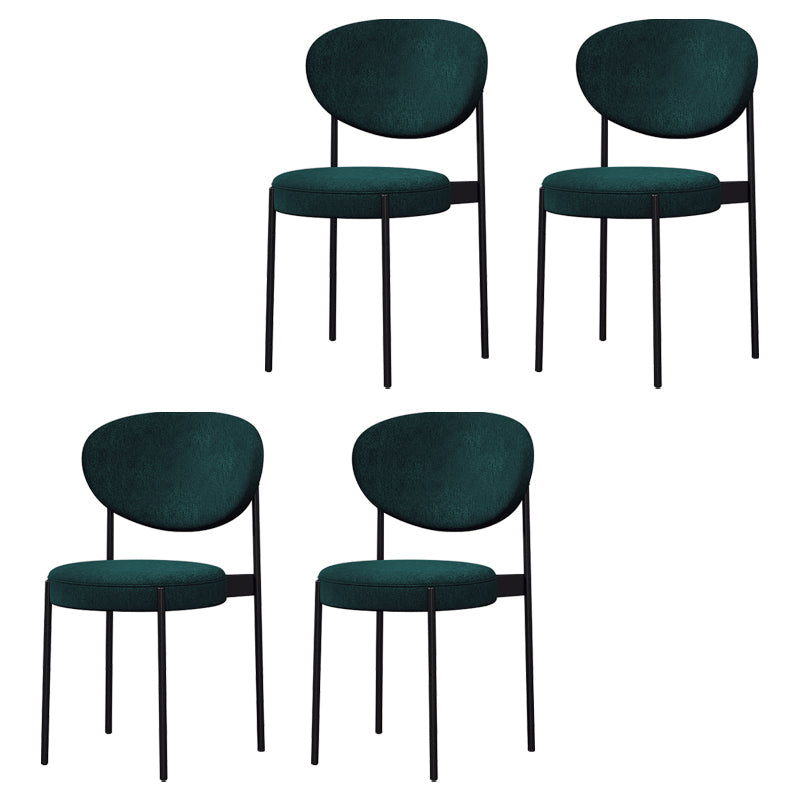 Modern Style Metal Dining Chair Open Back Dining Side Chairs for Kitchen Blackish Green Fabric 4 Piece Set Clearhalo ' kitchen&dining_furn' 'Dining Chairs' 'Dining Tables & Seating' 'dining_chair' 'furn' 'furn_dining_chair' 'Furniture' 'furniture_dining_chair' 'Kitchen & Dining Furniture' 'kitchen' 3967298