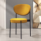Modern Style Metal Dining Chair Open Back Dining Side Chairs for Kitchen Yellow Fabric 1 Piece Clearhalo ' kitchen&dining_furn' 'Dining Chairs' 'Dining Tables & Seating' 'dining_chair' 'furn' 'furn_dining_chair' 'Furniture' 'furniture_dining_chair' 'Kitchen & Dining Furniture' 'kitchen' 3967299