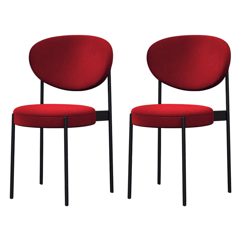 Modern Style Metal Dining Chair Open Back Dining Side Chairs for Kitchen Red Fabric 2 Piece Set Clearhalo ' kitchen&dining_furn' 'Dining Chairs' 'Dining Tables & Seating' 'dining_chair' 'furn' 'furn_dining_chair' 'Furniture' 'furniture_dining_chair' 'Kitchen & Dining Furniture' 'kitchen' 3967306
