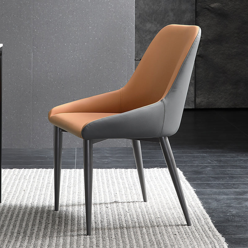 Contemporary Style Metal Dining Chair Dining Parsons Arm Side Chairs for Kitchen Yellow 1 Piece Clearhalo ' kitchen&dining_furn' 'Dining Chairs' 'Dining Tables & Seating' 'dining_chair' 'furn' 'furn_dining_chair' 'Furniture' 'furniture_dining_chair' 'Kitchen & Dining Furniture' 'kitchen' 3967310