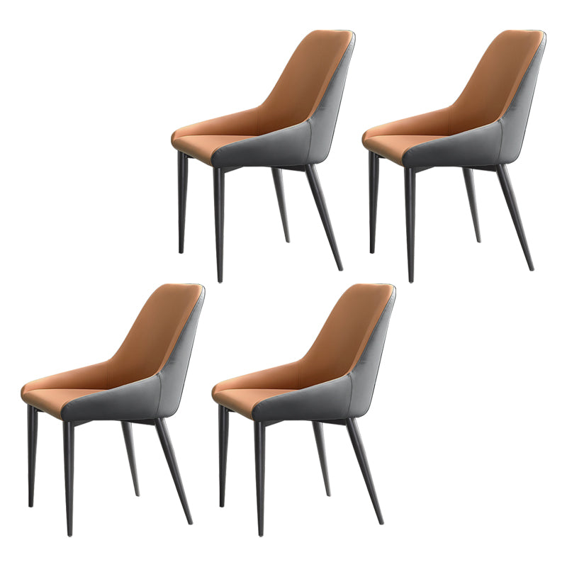 Contemporary Style Metal Dining Chair Dining Parsons Arm Side Chairs for Kitchen Yellow 4 Piece Set Clearhalo ' kitchen&dining_furn' 'Dining Chairs' 'Dining Tables & Seating' 'dining_chair' 'furn' 'furn_dining_chair' 'Furniture' 'furniture_dining_chair' 'Kitchen & Dining Furniture' 'kitchen' 3967313