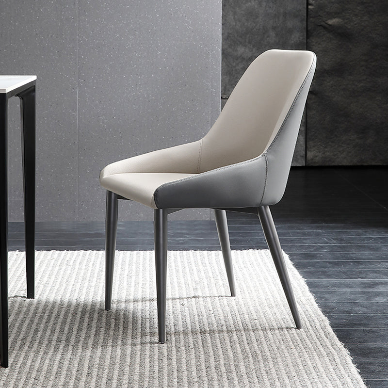 Contemporary Style Metal Dining Chair Dining Parsons Arm Side Chairs for Kitchen Beige 1 Piece Clearhalo ' kitchen&dining_furn' 'Dining Chairs' 'Dining Tables & Seating' 'dining_chair' 'furn' 'furn_dining_chair' 'Furniture' 'furniture_dining_chair' 'Kitchen & Dining Furniture' 'kitchen' 3967315