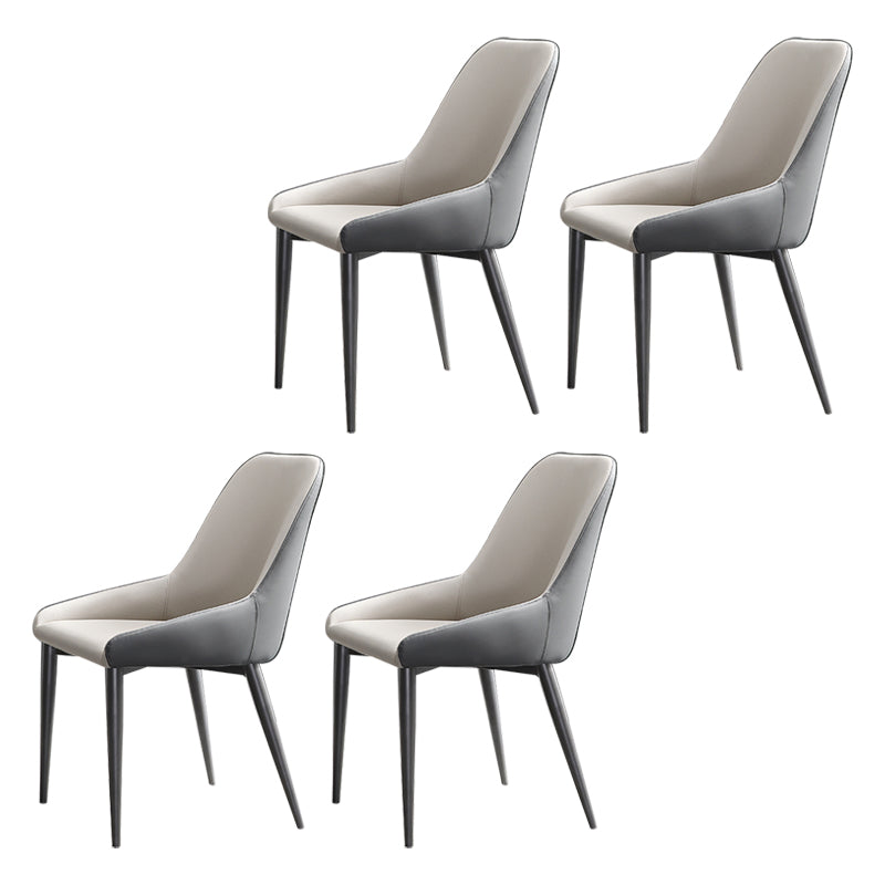 Contemporary Style Metal Dining Chair Dining Parsons Arm Side Chairs for Kitchen Beige 4 Piece Set Clearhalo ' kitchen&dining_furn' 'Dining Chairs' 'Dining Tables & Seating' 'dining_chair' 'furn' 'furn_dining_chair' 'Furniture' 'furniture_dining_chair' 'Kitchen & Dining Furniture' 'kitchen' 3967320