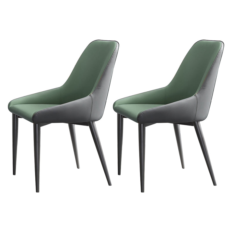 Contemporary Style Metal Dining Chair Dining Parsons Arm Side Chairs for Kitchen Light Green 2 Piece Set Clearhalo ' kitchen&dining_furn' 'Dining Chairs' 'Dining Tables & Seating' 'dining_chair' 'furn' 'furn_dining_chair' 'Furniture' 'furniture_dining_chair' 'Kitchen & Dining Furniture' 'kitchen' 3967330