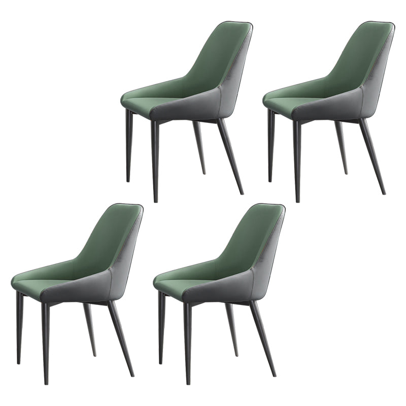 Contemporary Style Metal Dining Chair Dining Parsons Arm Side Chairs for Kitchen Light Green 4 Piece Set Clearhalo ' kitchen&dining_furn' 'Dining Chairs' 'Dining Tables & Seating' 'dining_chair' 'furn' 'furn_dining_chair' 'Furniture' 'furniture_dining_chair' 'Kitchen & Dining Furniture' 'kitchen' 3967331