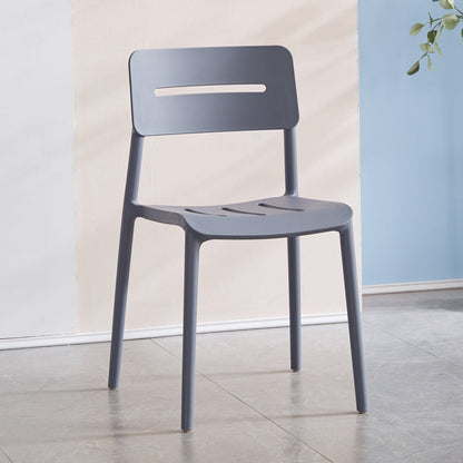 Modern Style Plastic Dining Chairs Open Back Dining Stackable Side Chair for Kitchen Grey 1 Piece Clearhalo ' kitchen&dining_furn' 'Dining Chairs' 'Dining Tables & Seating' 'dining_chair' 'furn' 'furn_dining_chair' 'Furniture' 'furniture_dining_chair' 'Kitchen & Dining Furniture' 'kitchen' 3967335