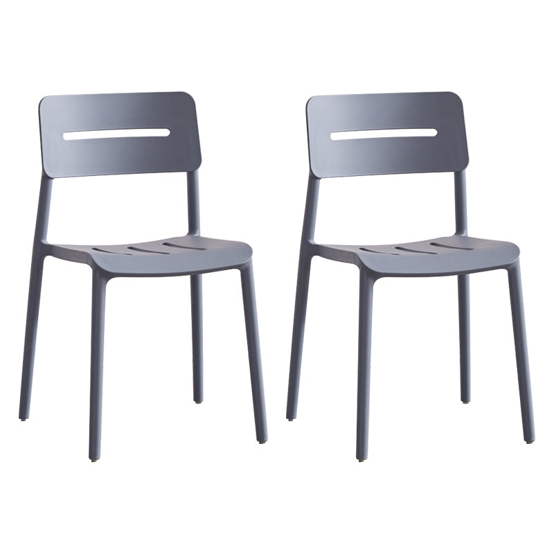 Modern Style Plastic Dining Chairs Open Back Dining Stackable Side Chair for Kitchen Grey 2 Piece Set Clearhalo ' kitchen&dining_furn' 'Dining Chairs' 'Dining Tables & Seating' 'dining_chair' 'furn' 'furn_dining_chair' 'Furniture' 'furniture_dining_chair' 'Kitchen & Dining Furniture' 'kitchen' 3967337