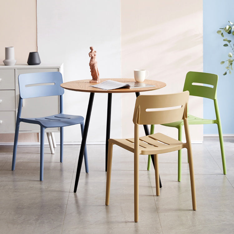 Modern Style Plastic Dining Chairs Open Back Dining Stackable Side Chair for Kitchen Clearhalo ' kitchen&dining_furn' 'Dining Chairs' 'Dining Tables & Seating' 'dining_chair' 'furn' 'furn_dining_chair' 'Furniture' 'furniture_dining_chair' 'Kitchen & Dining Furniture' 'kitchen' 3967339