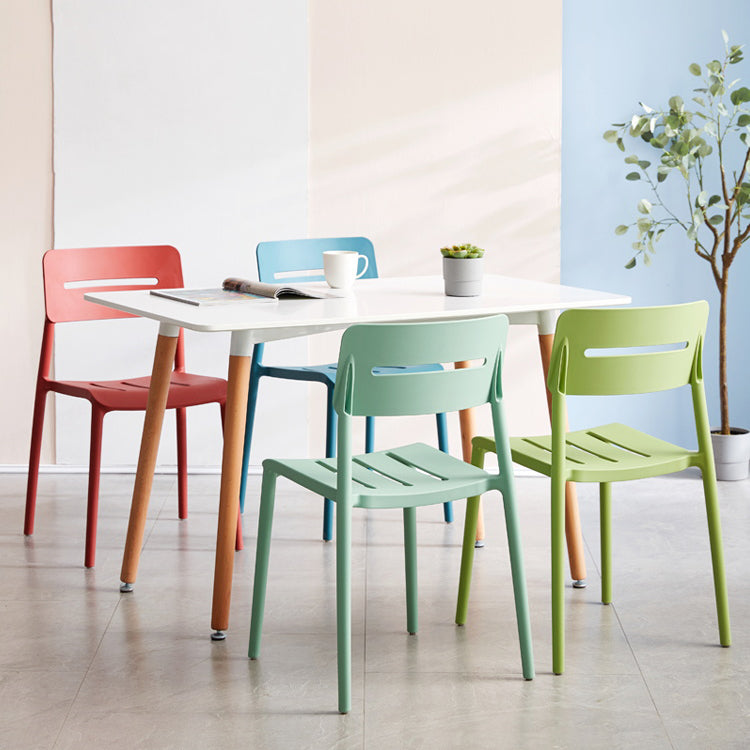 Modern Style Plastic Dining Chairs Open Back Dining Stackable Side Chair for Kitchen Clearhalo ' kitchen&dining_furn' 'Dining Chairs' 'Dining Tables & Seating' 'dining_chair' 'furn' 'furn_dining_chair' 'Furniture' 'furniture_dining_chair' 'Kitchen & Dining Furniture' 'kitchen' 3967341