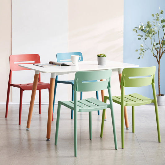 Modern Style Plastic Dining Chairs Open Back Dining Stackable Side Chair for Kitchen Clearhalo ' kitchen&dining_furn' 'Dining Chairs' 'Dining Tables & Seating' 'dining_chair' 'furn' 'furn_dining_chair' 'Furniture' 'furniture_dining_chair' 'Kitchen & Dining Furniture' 'kitchen' 3967341