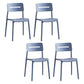 Modern Style Plastic Dining Chairs Open Back Dining Stackable Side Chair for Kitchen Blue 4 Piece Set Clearhalo ' kitchen&dining_furn' 'Dining Chairs' 'Dining Tables & Seating' 'dining_chair' 'furn' 'furn_dining_chair' 'Furniture' 'furniture_dining_chair' 'Kitchen & Dining Furniture' 'kitchen' 3967344