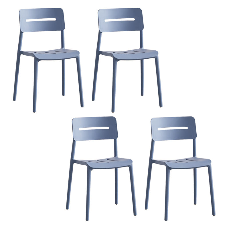 Modern Style Plastic Dining Chairs Open Back Dining Stackable Side Chair for Kitchen Blue 4 Piece Set Clearhalo ' kitchen&dining_furn' 'Dining Chairs' 'Dining Tables & Seating' 'dining_chair' 'furn' 'furn_dining_chair' 'Furniture' 'furniture_dining_chair' 'Kitchen & Dining Furniture' 'kitchen' 3967344