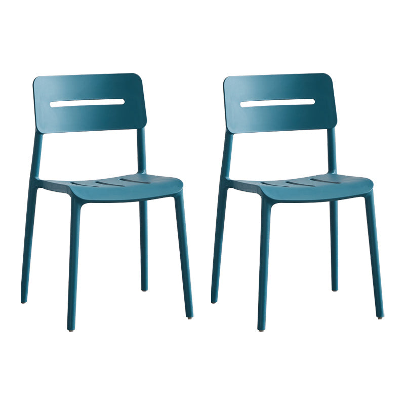 Modern Style Plastic Dining Chairs Open Back Dining Stackable Side Chair for Kitchen Peacock Blue 2 Piece Set Clearhalo ' kitchen&dining_furn' 'Dining Chairs' 'Dining Tables & Seating' 'dining_chair' 'furn' 'furn_dining_chair' 'Furniture' 'furniture_dining_chair' 'Kitchen & Dining Furniture' 'kitchen' 3967348