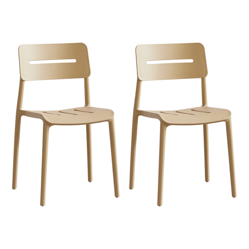 Modern Style Plastic Dining Chairs Open Back Dining Stackable Side Chair for Kitchen Khaki 2 Piece Set Clearhalo ' kitchen&dining_furn' 'Dining Chairs' 'Dining Tables & Seating' 'dining_chair' 'furn' 'furn_dining_chair' 'Furniture' 'furniture_dining_chair' 'Kitchen & Dining Furniture' 'kitchen' 3967361