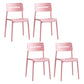Modern Style Plastic Dining Chairs Open Back Dining Stackable Side Chair for Kitchen Pink 4 Piece Set Clearhalo ' kitchen&dining_furn' 'Dining Chairs' 'Dining Tables & Seating' 'dining_chair' 'furn' 'furn_dining_chair' 'Furniture' 'furniture_dining_chair' 'Kitchen & Dining Furniture' 'kitchen' 3967365