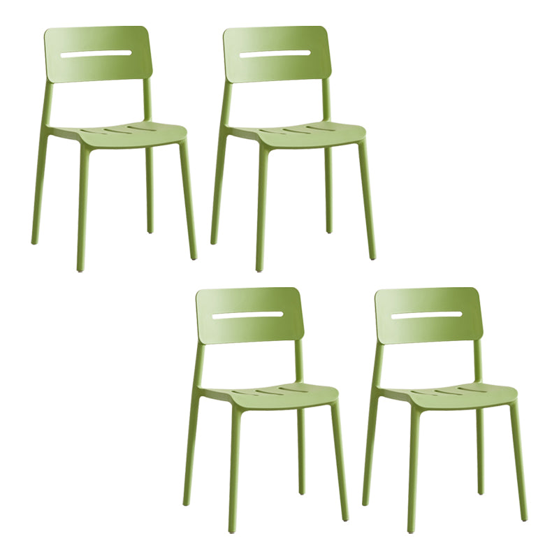 Modern Style Plastic Dining Chairs Open Back Dining Stackable Side Chair for Kitchen Light Green 4 Piece Set Clearhalo ' kitchen&dining_furn' 'Dining Chairs' 'Dining Tables & Seating' 'dining_chair' 'furn' 'furn_dining_chair' 'Furniture' 'furniture_dining_chair' 'Kitchen & Dining Furniture' 'kitchen' 3967368
